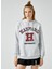 Oversize Kolej Sweatshirt Kapüşonlu Baskılı Harvard Lisanslı 2