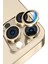 Apple iPhone 13 Pro Max Alüminyum Alaşım Temperli Cam Kamera Lens Koruyucu - Gold 1