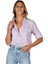Relax Fit Linen Keten Lila Kadın Gömlek 2