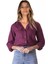 Relax Fit Linen Keten Mürdüm Kadın Gömlek 1