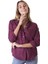 Relax Fit Linen Keten Mürdüm Kadın Gömlek 3