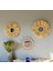 Wall Art Rafya ve Bambu Ayna Duvar Dekorasyon Ürünü 3?lü Set 1