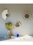 Wall Art Beyaz Bambu ve Beyaz Rafya Ayna Duvar Dekorasyon Ürünü 3’lü Set 4