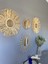 Wall Decoration Art Rafya ve Bambu Ayna Duvar Dekorasyon Ürünü 4’lü Set 2