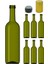 500 cc Yeşil Zeytinyağı Kilitli Kapaklı ve Kapüşonlu 500 ml Yuvarlak Cam Şişe 6 Adet 1