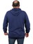Büyük Beden Sweatshirt Kapşonlu Rebirth 22701-LACIVERT 3