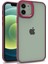 Apple iPhone 12 Kılıf Silikon Kenarlı Arkası Şeffa Renkli Flora Sert Kapak 1