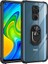 Xiaomi Redmi Note 9 Kılıf Silikon Kenarlı Yüzüklü Manyetik Mola Kapak 1