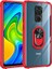 Xiaomi Redmi Note 9 Kılıf Silikon Kenarlı Yüzüklü Manyetik Mola Kapak 1