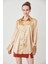 Oversize Saten Gömlek-Camel 2