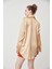 Oversize Saten Gömlek-Camel 5