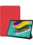Samsung Galaxy Tab A 10.5 Inç T590 Kılıf Standlı Kapaklı Arkası Şeffaf Sert Smart Case Turkuaz 1