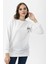 Kadın Sırt Baskı Detaylı Yan Yırtmaçlı Oversize Sweatshirt 1