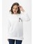 Kadın Sırt Baskı Detaylı Yan Yırtmaçlı Oversize Sweatshirt 2