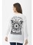 Kadın Sırt Baskı Detaylı Yan Yırtmaçlı Oversize Sweatshirt 5