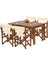 Rejisör Lüks Ahşap Bahçe Balkon Takımı: 80X160 Sabit Ayaklı Masa + 4 Pvcli Katlanır Sandalye Set 1