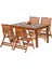 Ürgüp Ahşap Bahçe Balkon Takımı: 80X120 Sabit Ayaklı Masa + 4 Katlanır Sandalye Set 1
