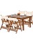Marmaris Ahşap Bahçe Balkon Takımı: 80X120 Sabit Ayaklı Masa + 4 Minderli Katlanır Sandalye Set 1