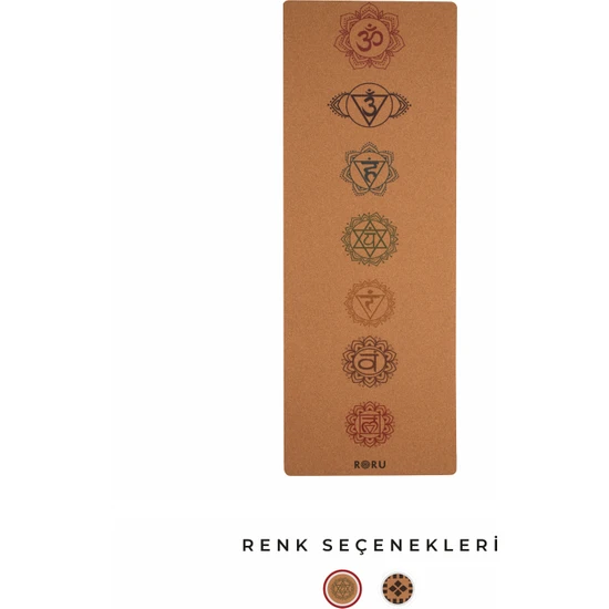 Roru Concept Cork Doğal Mantar Kauçuk Kaydırmaz Yoga Egzersiz Matı 173 x 61 cm 3 mm Nemli Eller İçin