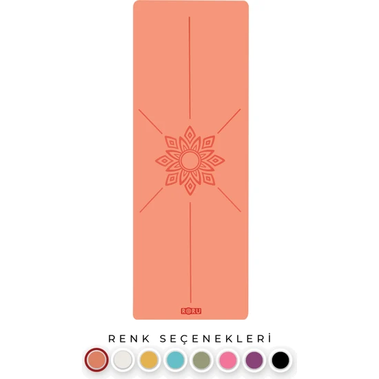 Roru Concept Sun Kaydırmaz Yoga Egzersiz Matı 183 x 68 cm 5 mm Kuru - Nemli Eller İçin, Doğal Kauçuk