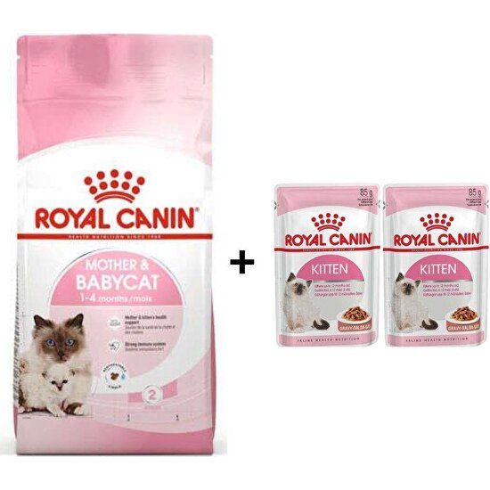 Royal Canin Mother Babycat Yavru Kuru Kedi Maması 2 kg + 2 Adet Yaş Mama Hediye