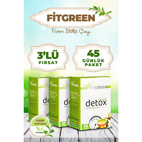 Fitgreen Kinoalı Detox zayıflama çayı Form Bitki Çayı 3 x 30 Süzen Poşet
