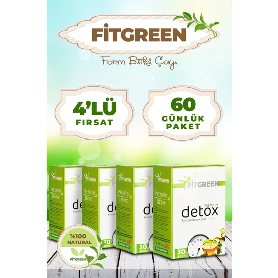 Fitgreen Kinoalı Detox zayıflama çayı Form Bitki Çayı 4 x 30 Süzen Poşet