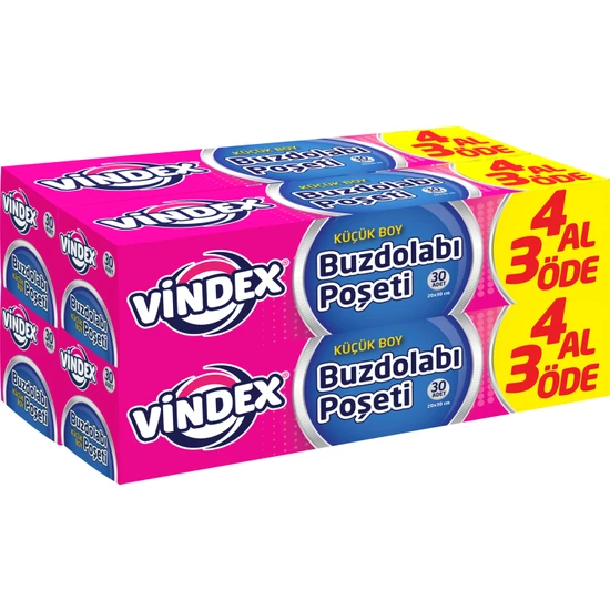 Vindex Buzdolabı Poşeti 4 Al 3 Öde Küçük Boy