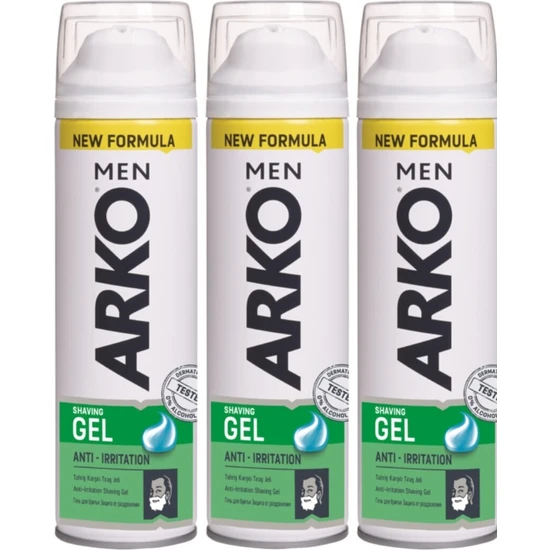 Arko Men Antı-Irritation Tıraş Jeli 200 ml 3 Adet