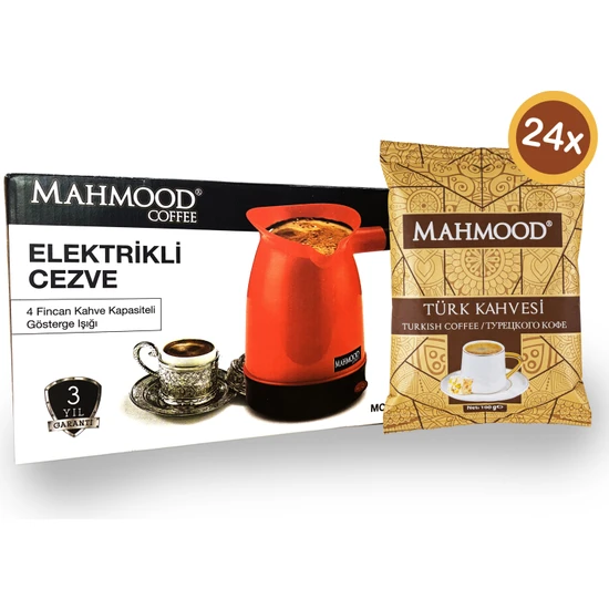 Mahmood Türk Kahvesi 24 x 100 gr + Elektrikli Cezve