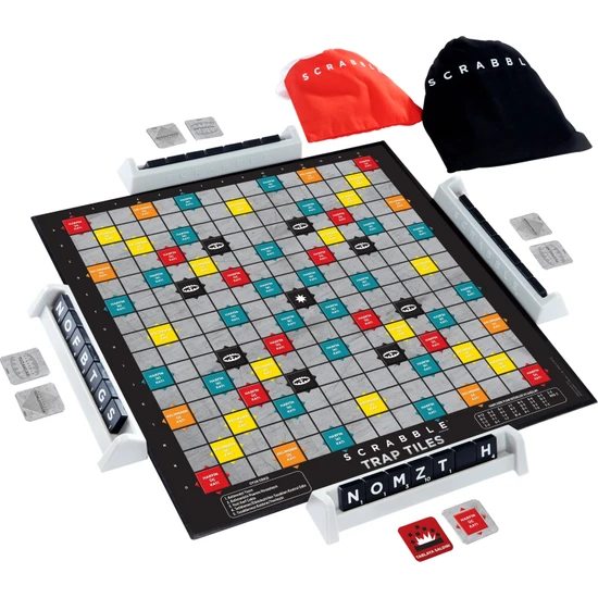 Scrabble  Trap Tiles Aile Boyu Kutu Oyunu, Genç Yetişkinler veya Ailelerin Oyun Gecesi İçin Hediye, 10 Yaş ve Üzeri Hmd14