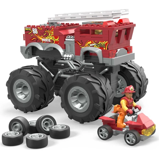 Mega Hot Wheels® Hw 5-Alarm™ Monster Truck Itfaiye Aracı