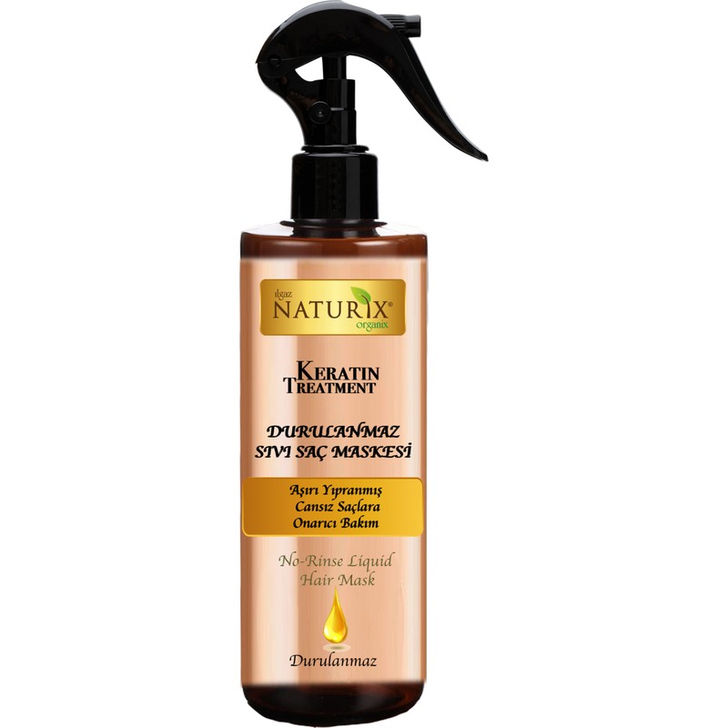 Naturix Keratin Özlü Sıvı Saç Bakım Maskesi 250 ml Durulanmaz Brazilya Fönü Onarıcı Kalıcı Saç Düzleştirici