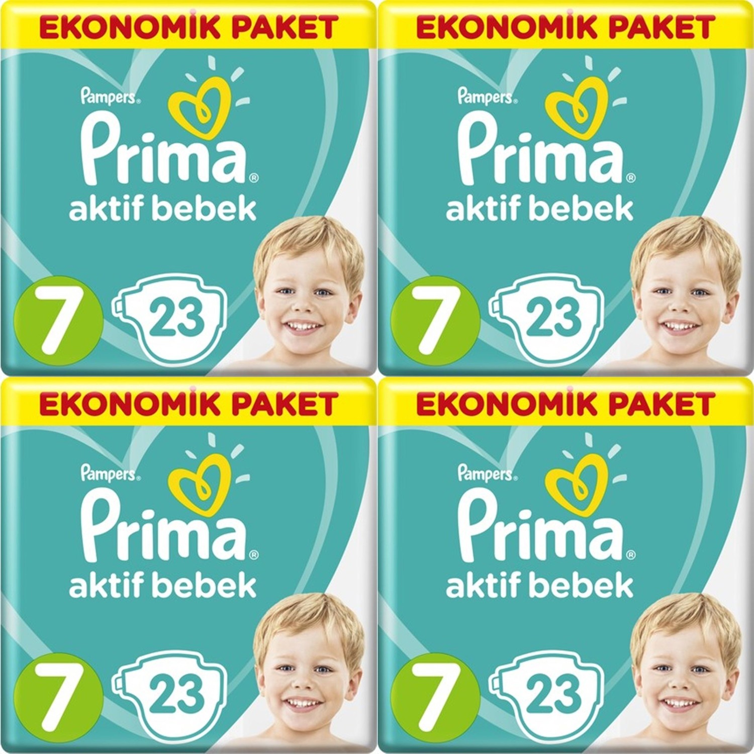 Prima Aktif Bebek Ekonomik Paket 7 Numara 23 x 4=92 Adet Bez Fiyatı