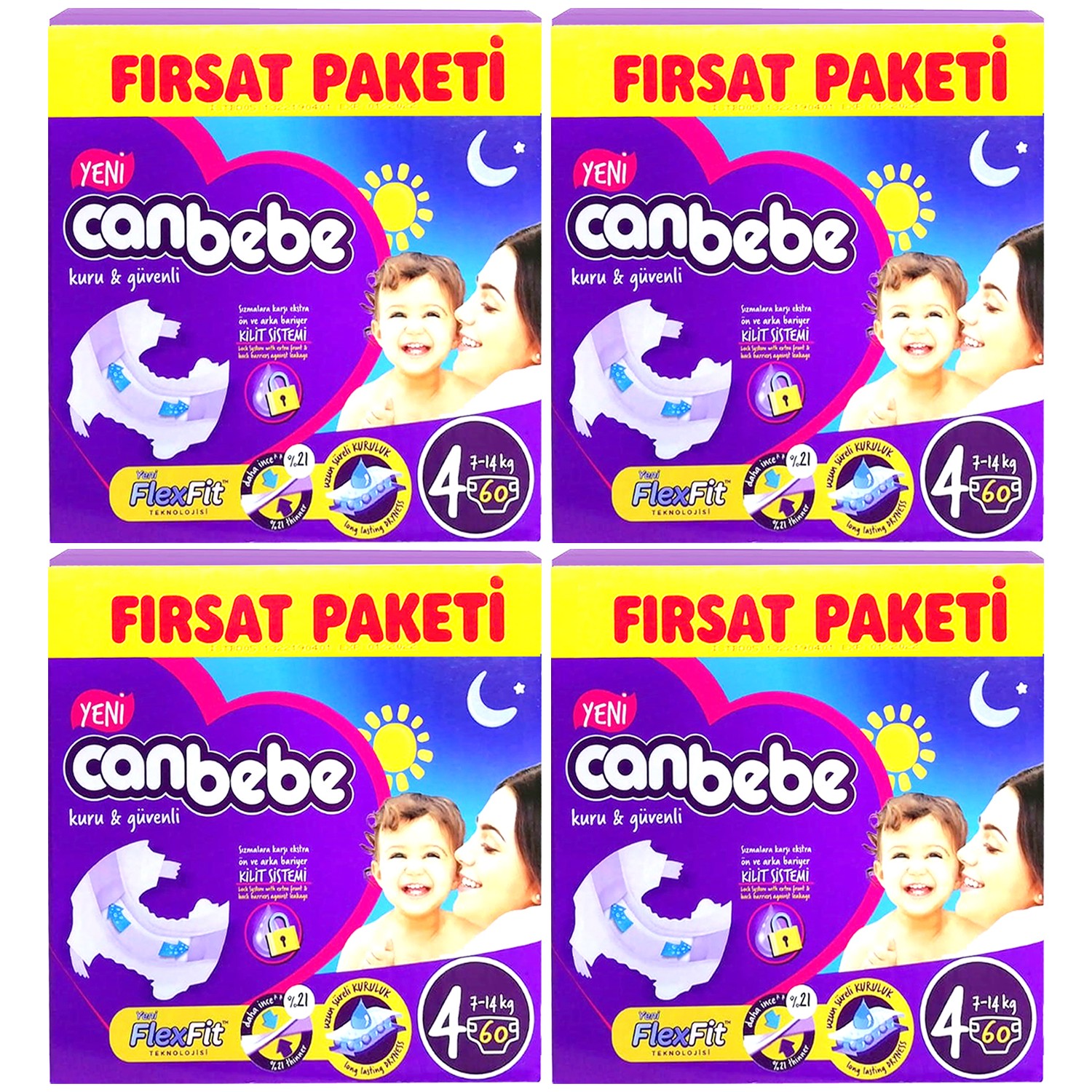 Canbebe Bebek Bezi No4 Maxi 714 kg Aylık Paket 240 Adet Canbebe Bebek Bezi No4 Maxi 714 kg Aylık Paket 240 Adet