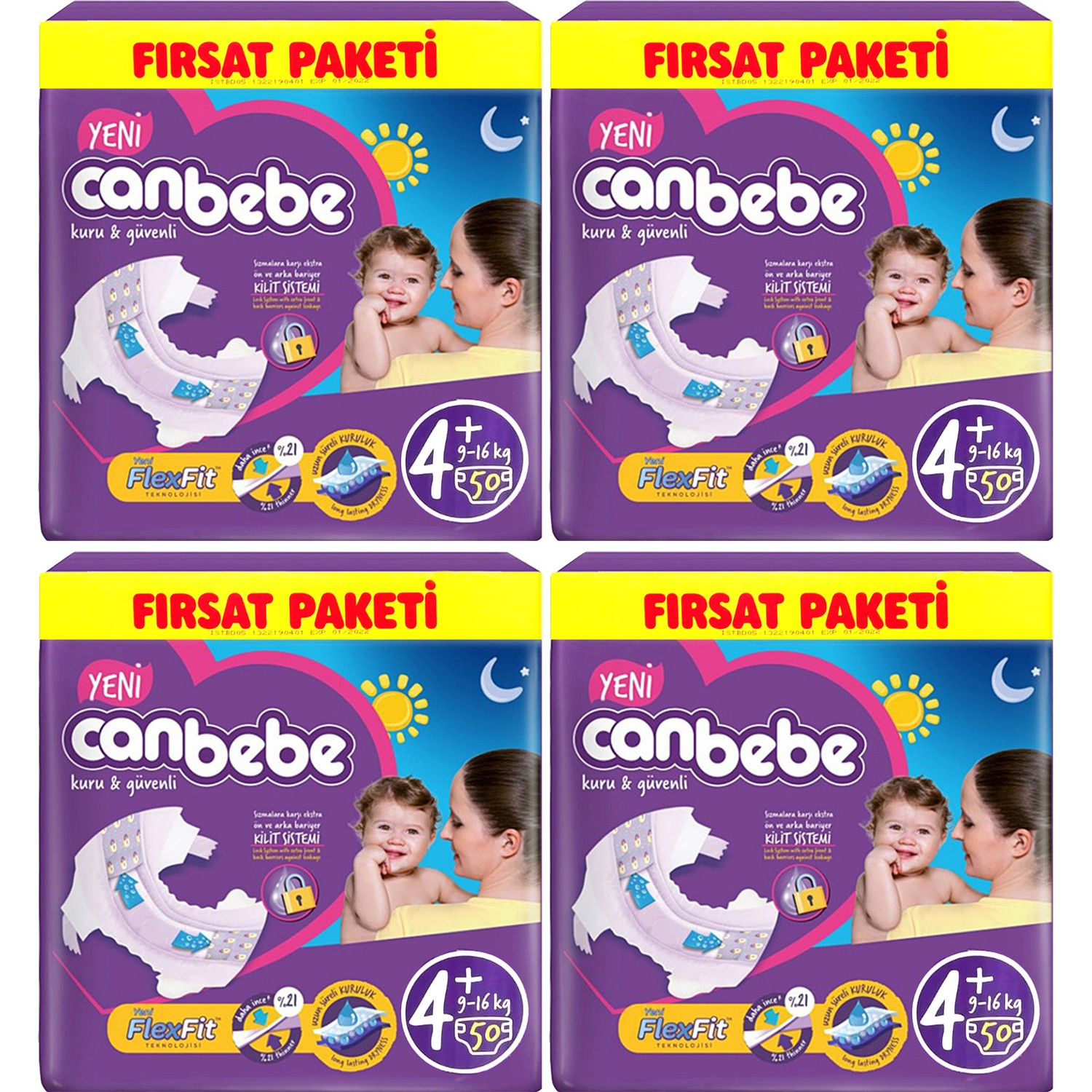 Canbebe Bebek Bezi No4+ Maxıplus 916 kg Aylık Paket 200 Fiyatı