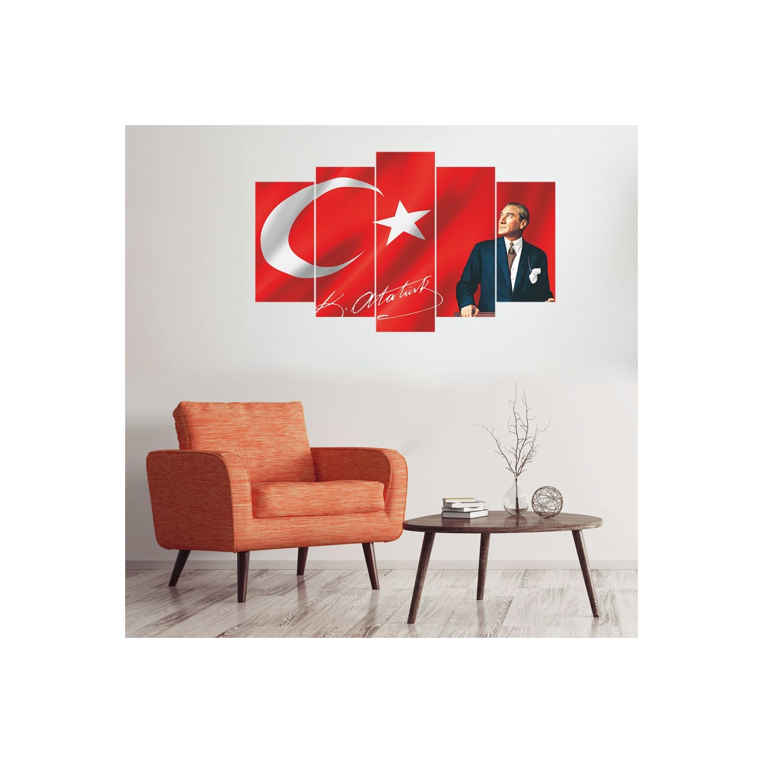 Seduna Türk Bayrağı Atatürk Duvar Tablosu MDF 5 Fiyatı