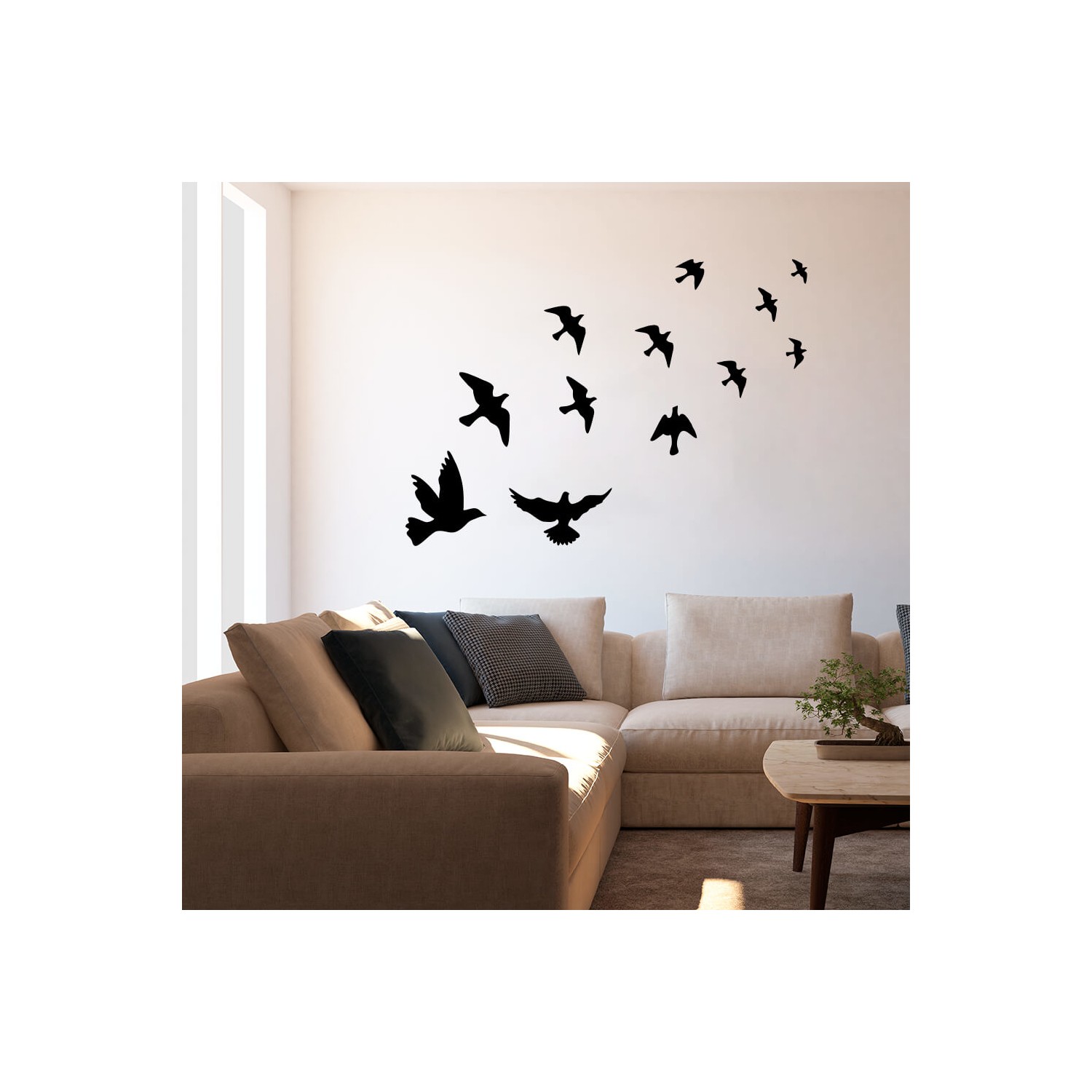 Kuş Sürüsü Uçuşan Kuşlar Serisi Duvar Sticker Yapıştırma Fiyatı