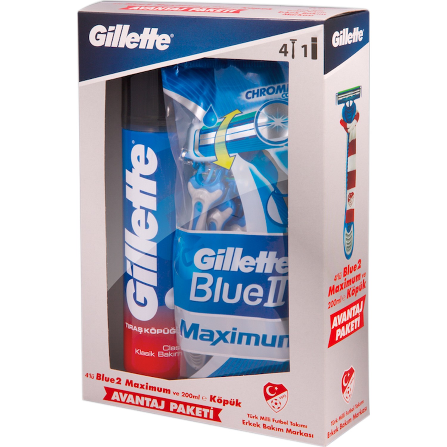 Gillette Blue2 Özel Paketi 4'lü Tıraş Bıçağı 200 ml Tıraş Köpüğü