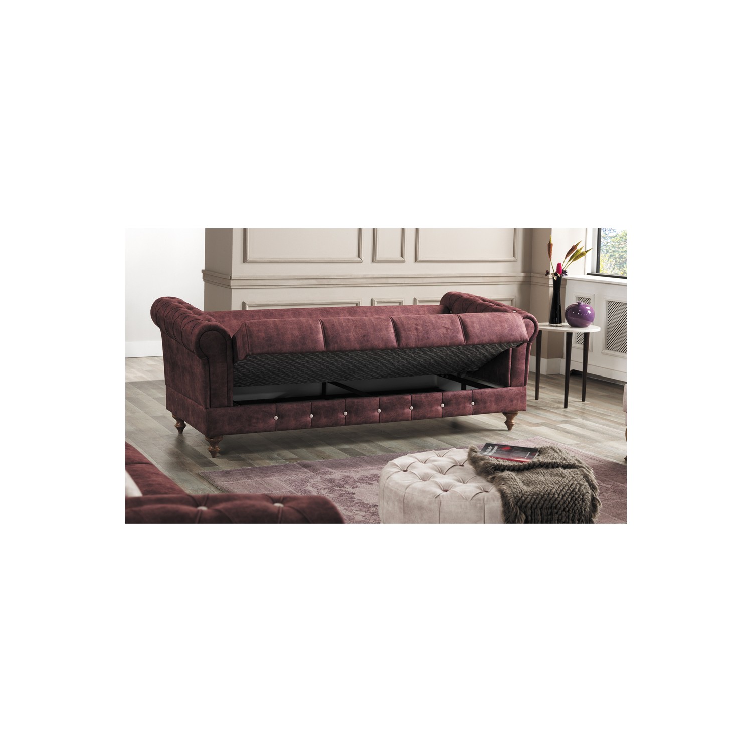 Yıldız Mobilya Espera Gül Kurusu Koltuk Takımı Metal Kasa