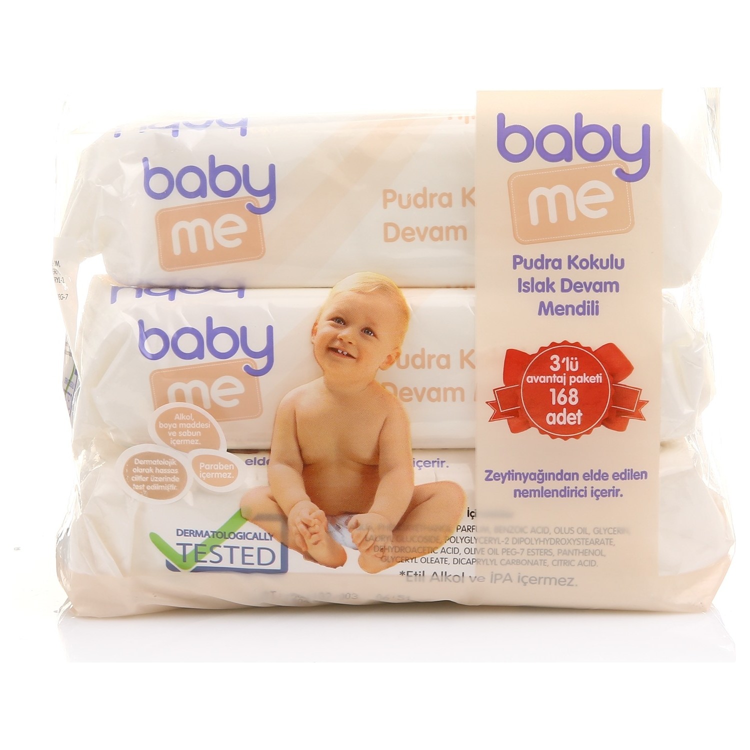 Baby&amp;Me Islak Devam Mendili Pudra Kokulu 3 x 56 Adet Fiyatı