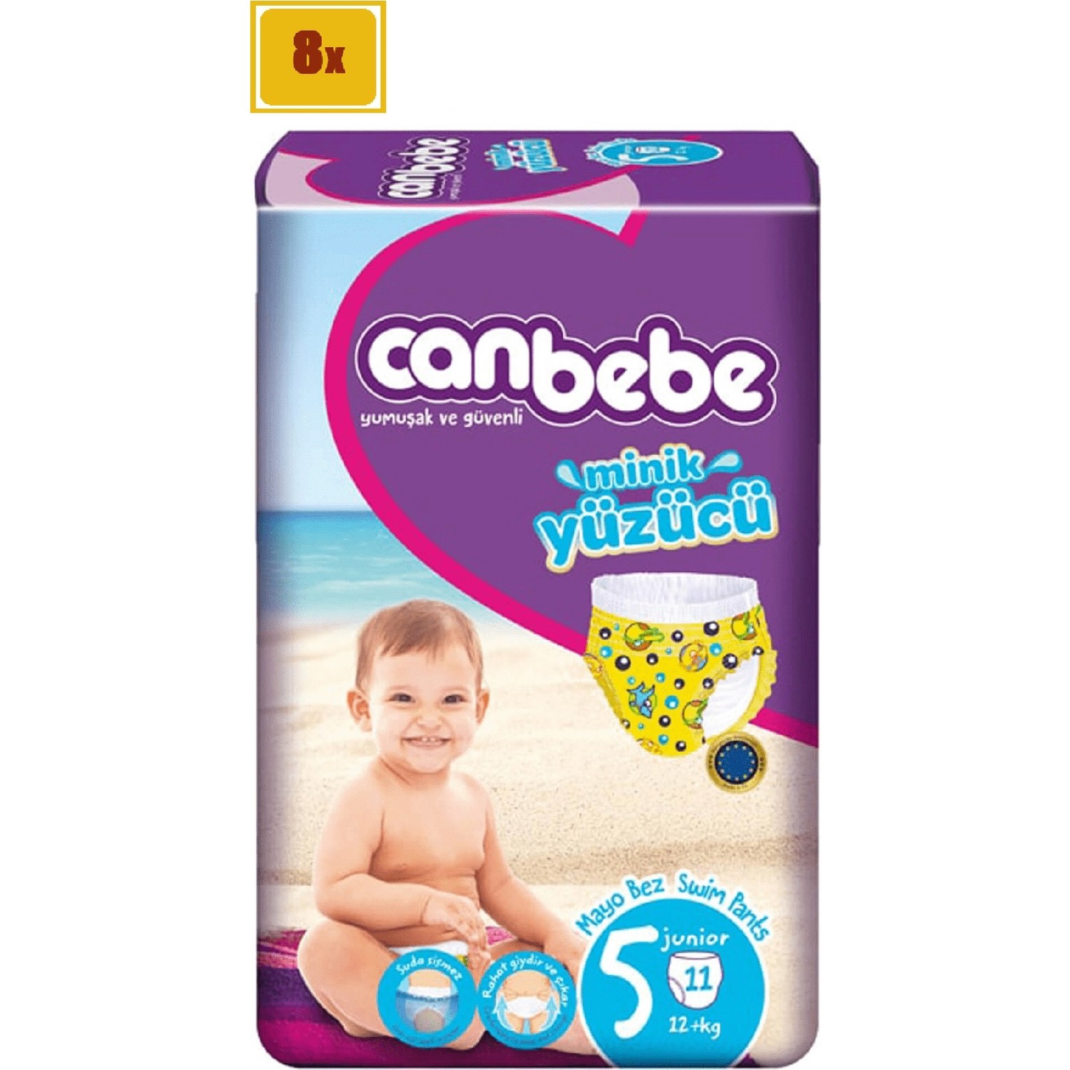 Canbebe Swimmers Mayo Bebek Bezi 12+ kg 8�Li Set Fiyatı