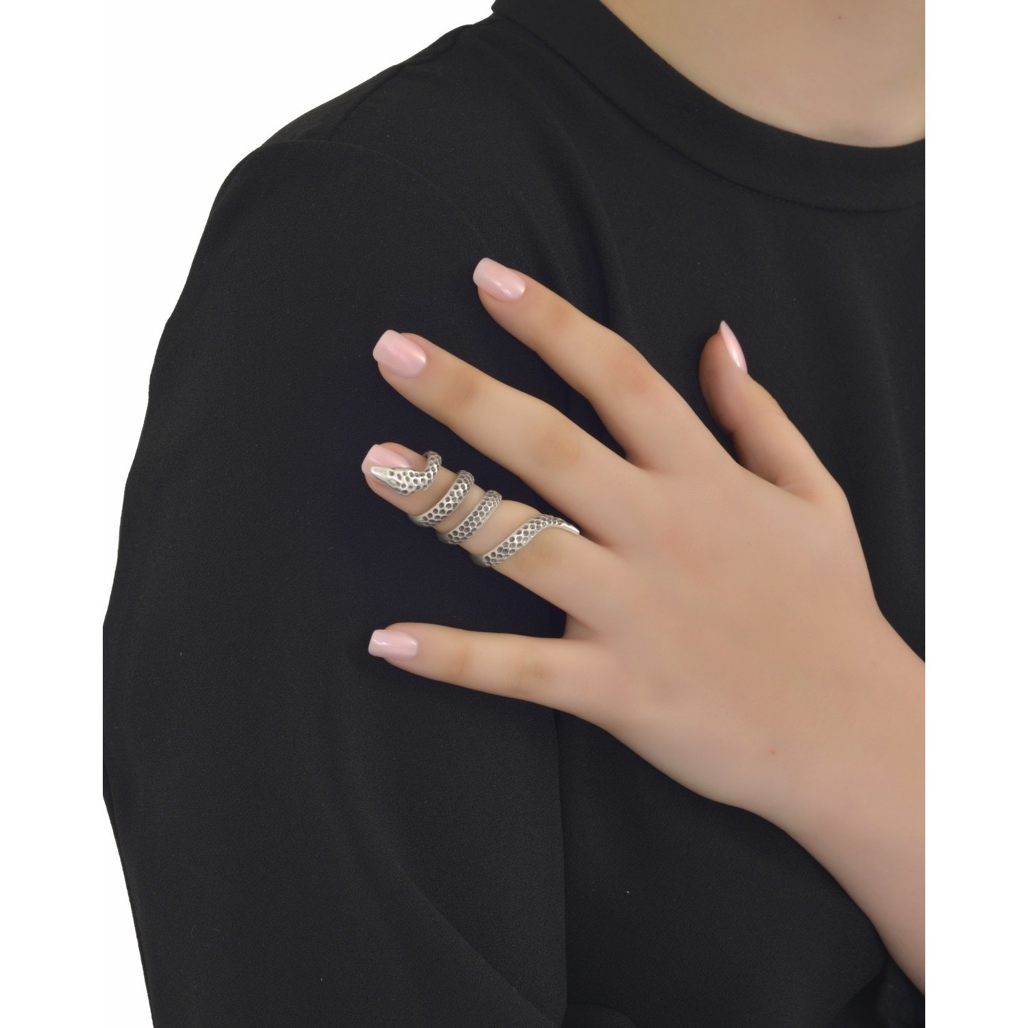 Labalaba Kadin Anti̇k Gümüş Kaplama Dolama Yilan Yüzük Fiyatı