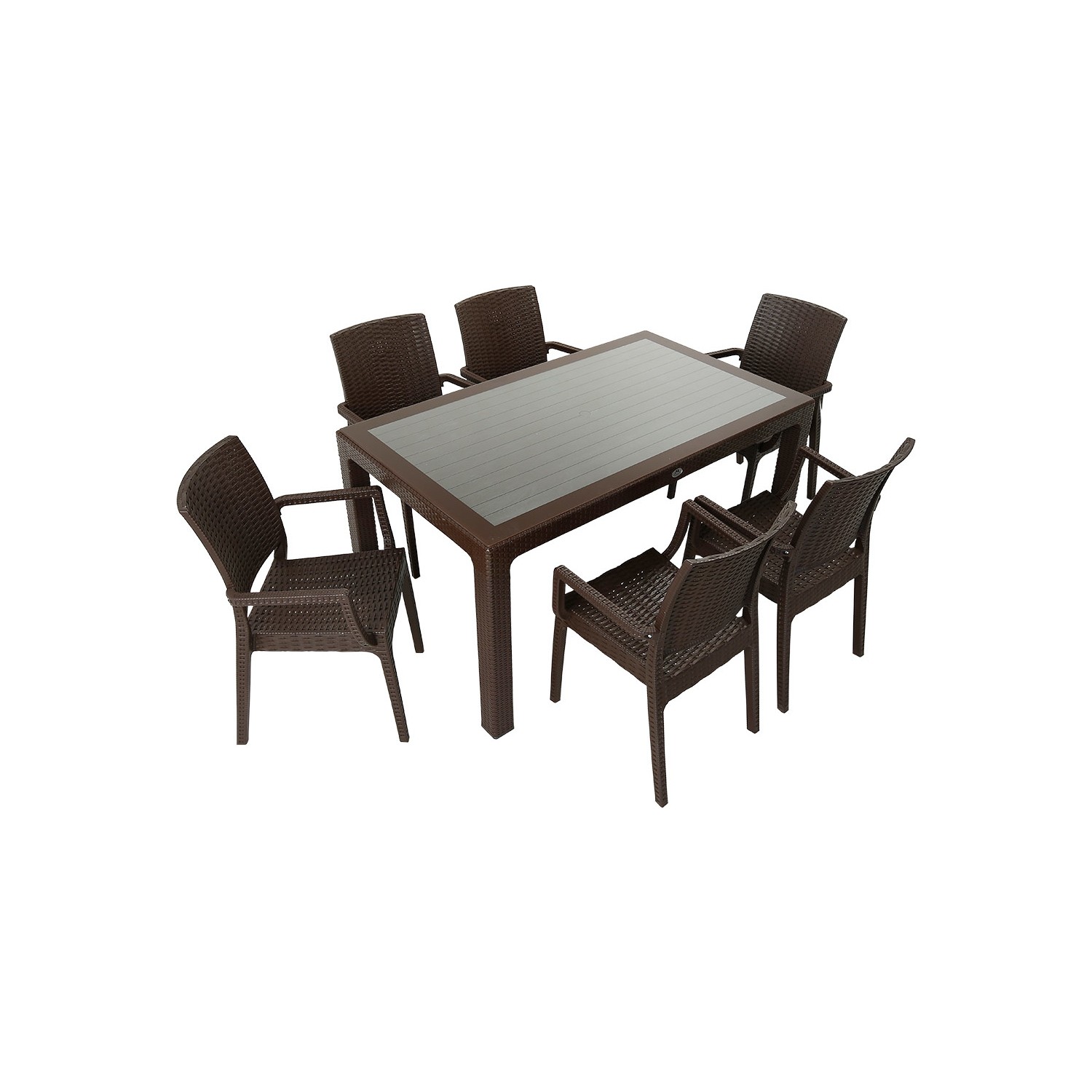 Mandella Elit 90X150 Elit Kollu Sandalye Camlı Masa Takımı