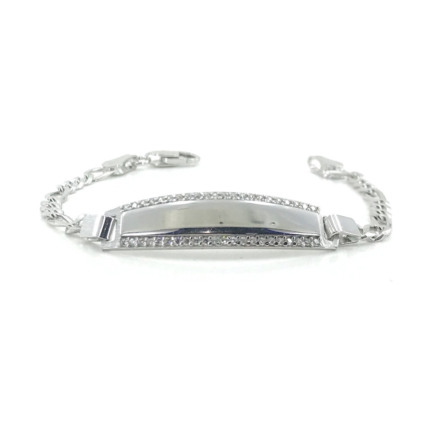 MaGümüş Beyaz Altın Kaplama Taşlı İsimli ÇocukBebek Gümüş