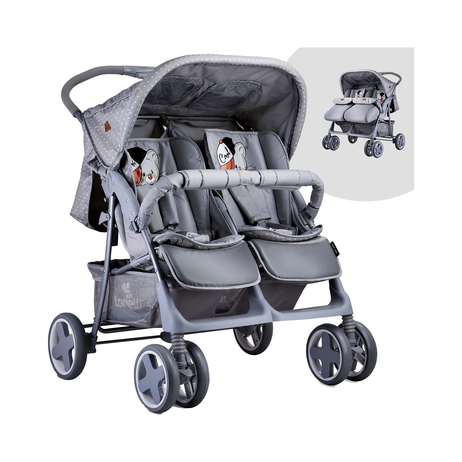 Lorelli Twin Yan Yana Ikiz Bebek Arabası Grey Cool Fiyatı