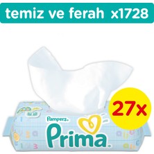 Prima Islak Havlu Mendil Temiz Ve Ferah 1728 Yaprak 27'li Fırsat Paketi 1728 Yaprak
