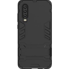 Microcase Huawei P30 Alfa Serisi Armor Standlı Koruma Kılıf - Siyah