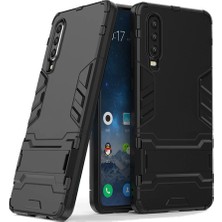 Microcase Huawei P30 Alfa Serisi Armor Standlı Koruma Kılıf - Siyah