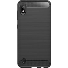 Microcase Samsung Galaxy A10 Brushed Carbon Fiber Silikon Kılıf - Siyah